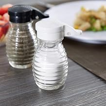 Tablecraft Moisture Proof Beehive Salt And Pepper Shakers | Black And White Hinged Flip Top | No Spill | No Clog | 2 OZ Set Of 2