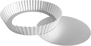 Fat Daddio's PFT-102 Round Fluted Tart Pan, 10 x 2 Inch