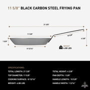 Matfer 11 5/8" / Gray / 2.5 quarts Woks & Stir-Fry Pans