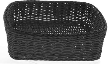 HUBERT Wicker Storage Basket, Black - 12 3/4"L x 10 1/2"W x 4"H