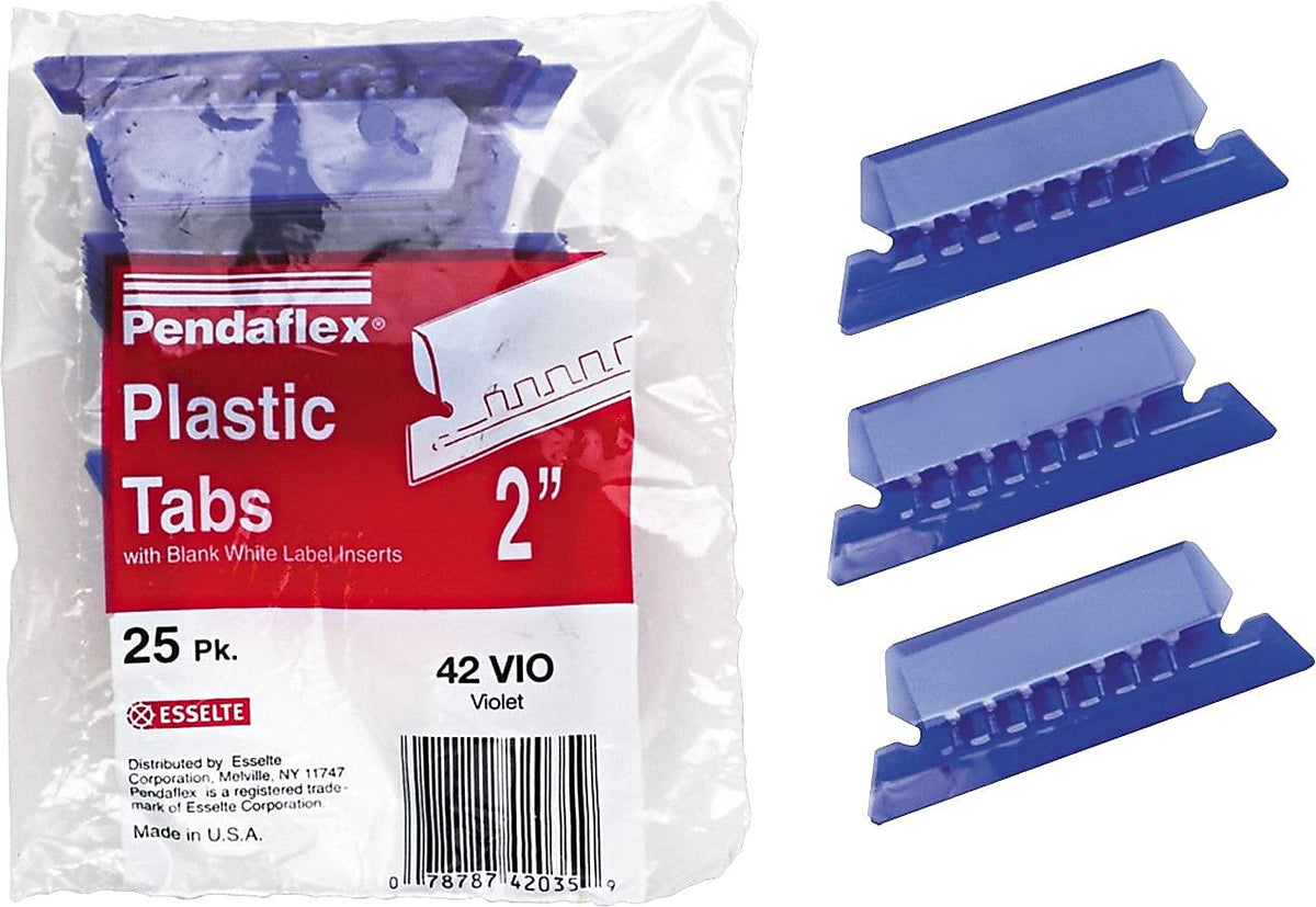 ESS42VIO - Hanging File Folder Tabs by Pendaflex – Plastic, Violet, Pack of 25, Model PFX42VIO