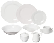 Simply Round 45 Piece Dinnerware Set by 10 Strawberry Street – One Size, Porcelain, White, Model SM-4500-RD-W