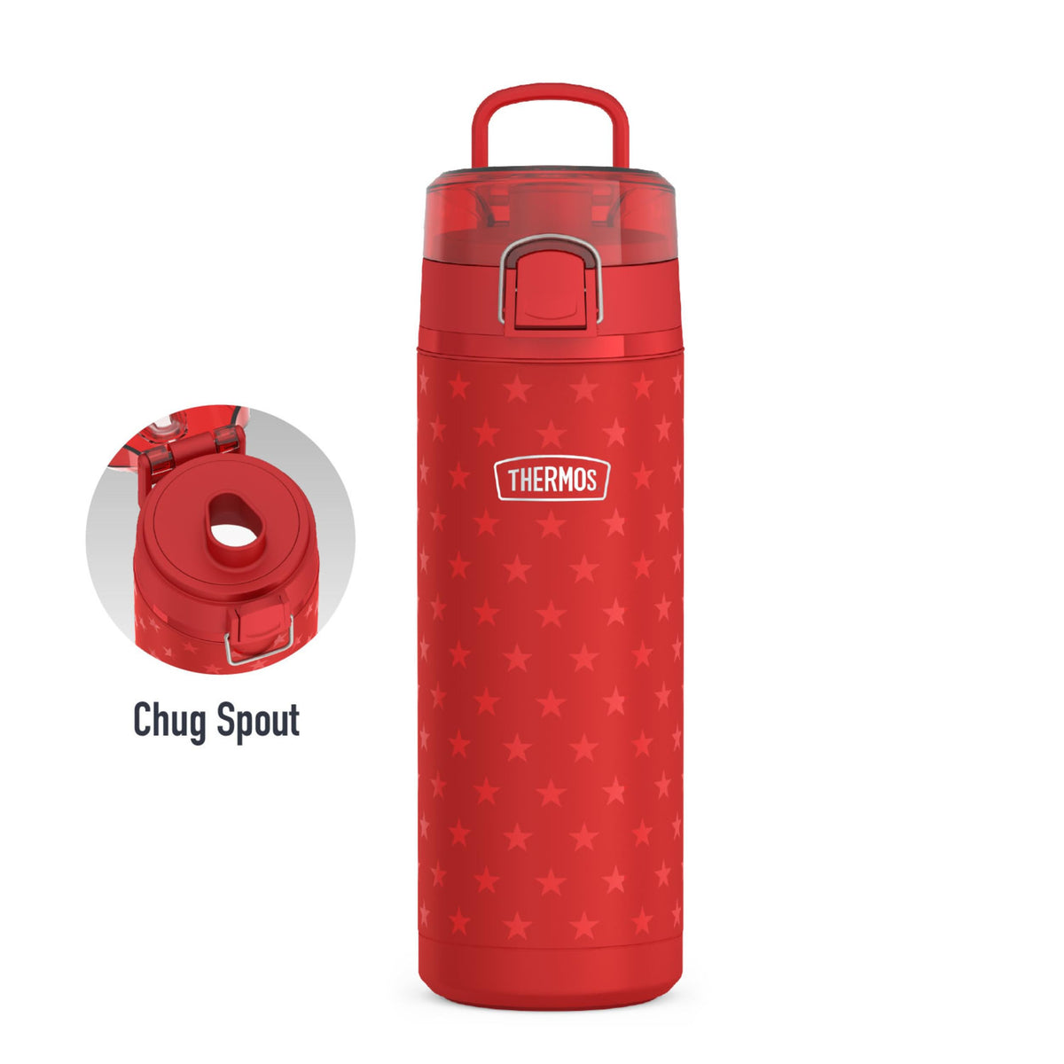 ICON SERIES by THERMOS – 24 Ounces, 24.0 fluid_ounces, Stainless Steel, Red Stars, Model IS2256RS4