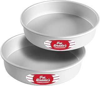 Fat Daddio's Anodized Aluminum Round Cake Pans, 2 Piece Set, 9 x 2 Inch