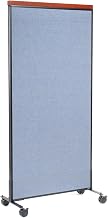 Global Industrial 36-1/4"W x 76-1/2"H Mobile Deluxe Office Partition Panel, Blue