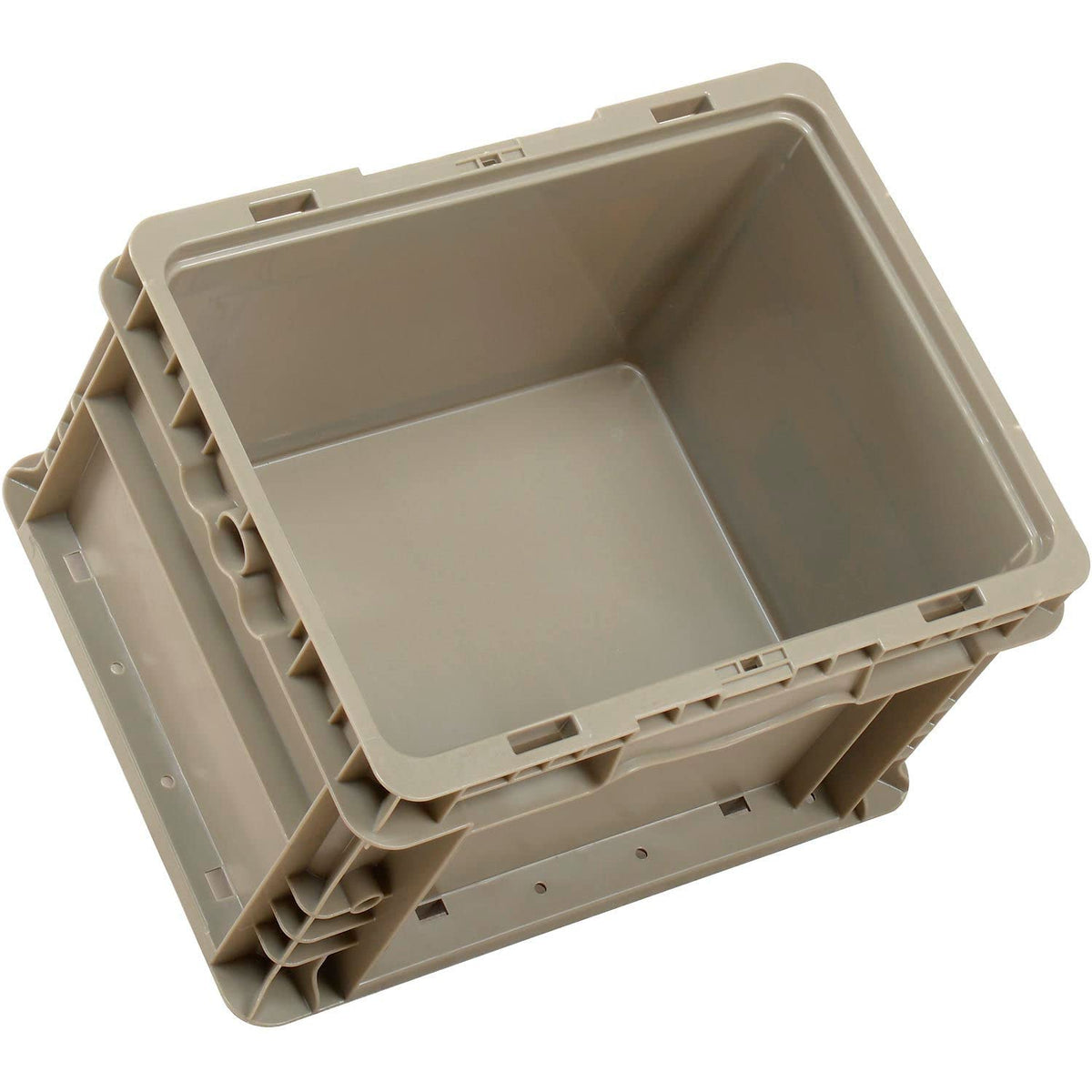 Straight Wall Container Solid by Global Industrial – 12"L x 15"W x 9"H, 50.0 pounds, Polyethylene (PE), Gray, Model NRSO1215-09 Gray