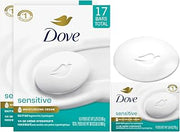 Dove Beauty Bar, Bulk Soap, Sensitive Skin 8-Packs (x2) + Single Bar with Moisturizing Cream for Soft, Smooth Skin
