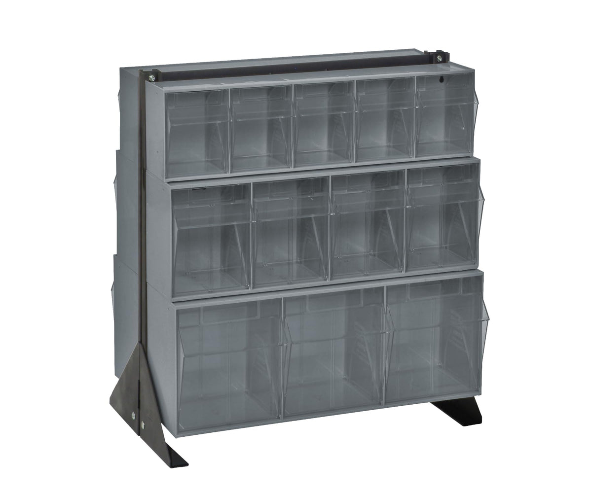 QUANTUM STORAGE SYSTEMS 28" H x 24" W x 21" D / 24 Drawers Tip Out Bin Stand Gray / Gray Standing Shelf Units