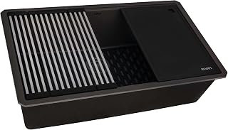 Ruvati 32-inch Granite Composite Quartz Undermount Workstation Kitchen Sink Espresso - RVG2306ES