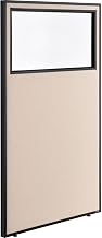 Office Partition Panel with Partial Window by Global Industrial – Alloy Steel, Tan, Model 694659WTN