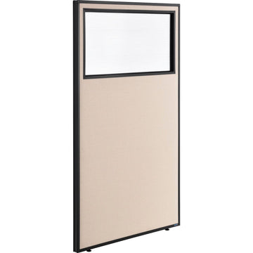 Office Partition Panel with Partial Window by Global Industrial – Alloy Steel, Tan, Model 694659WTN