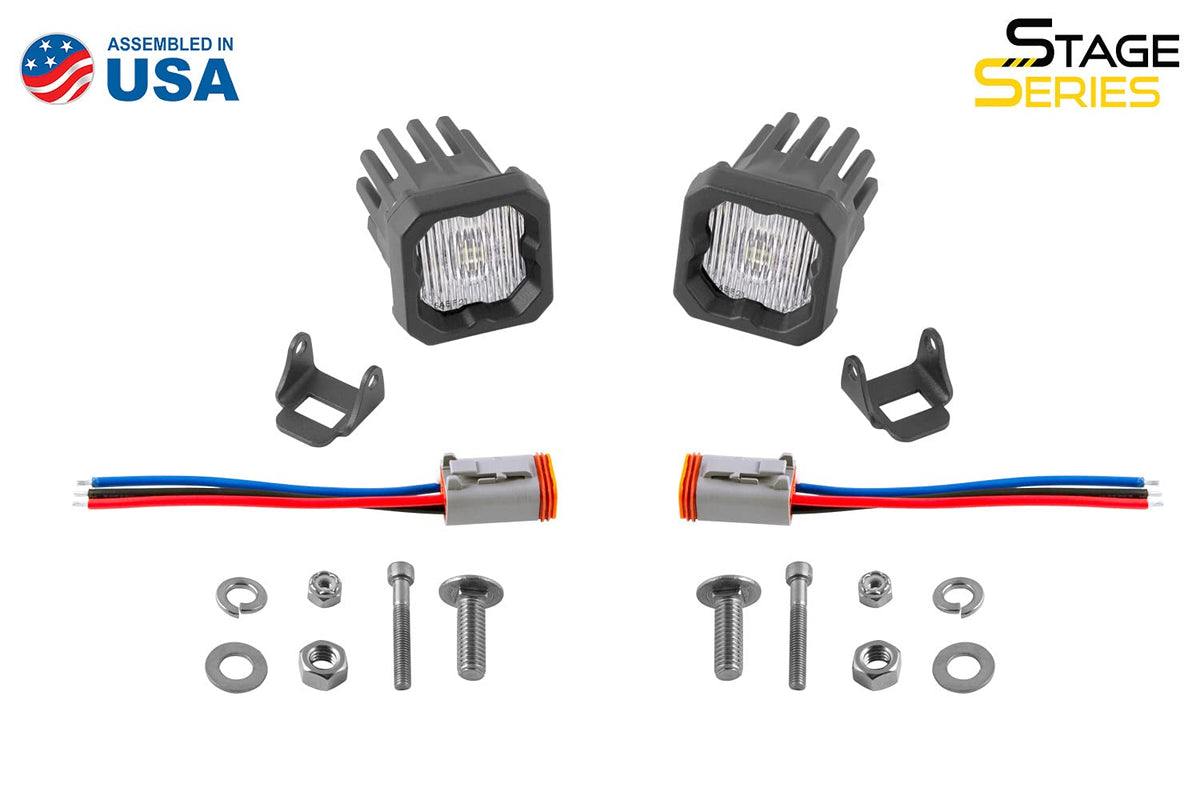 SSC1 White SAE/DOT Fog Standard LED Pod (pair) by Diode Dynamics – SAE Fog, Amber Backlight, Model DD6847P