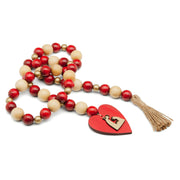 Holy Family Christmas Garland with Wooden Beads by Intercession – 36 inches, Wood, Red/Beige/Gold, Model 603964106490