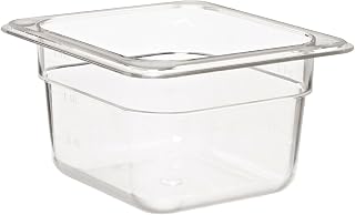 Royal Industries Steam Table Pans, Polycarbonate, 4" Sixth-Size, Clear