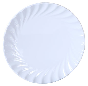Catering Round Plate by Yanco – Large, Melamine, White, Pack of 6, Model CAT-1015