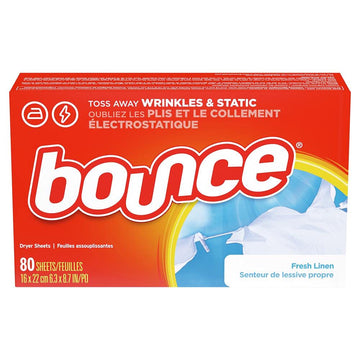 Dryer Sheets - Fresh Linen - 80 ct by Bounce – 80 Count (Pack of 1), Multicolor, Model 3700034086