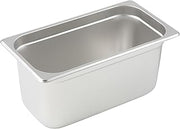 Winco 6" Silver 1/3 Size Metal Steam Table Pan (Set of 24)