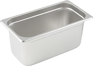 Winco Anti-Jamming Steam Pan, 1/3 by 6-Inch, 24-Gauge | Dishwasher safe, Anti-jamming, Stacking lugs, Foodservice, Great for Steam Tables, Buffets and Food Preparation
