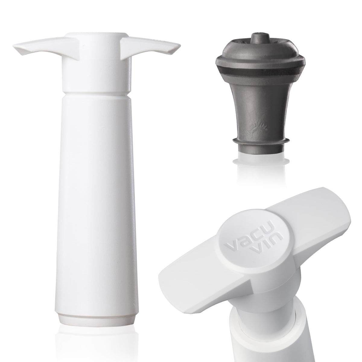 Wine Saver Preserver Pump and Stopper White by Vacu Vin – White,Grey,Red