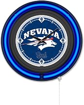 Holland Bar Stool Clk15BKNevaUn NCAA 15 in. Dia. University of Nevada Double Neon Wall Clock Black