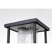 Philip 7" Outdoor Pendant in Black by Elegant Lighting – 7.00" x 17.00" x 7.00", Glass, Black, Model OD307P17BK
