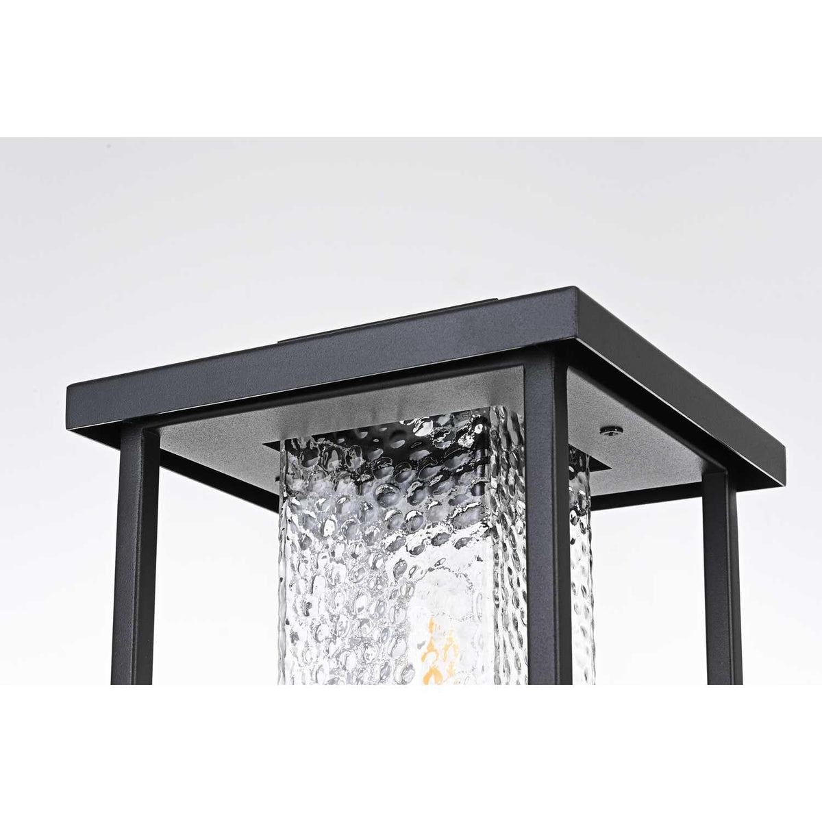 Philip 7" Outdoor Pendant in Black by Elegant Lighting – 7.00" x 17.00" x 7.00", Glass, Black, Model OD307P17BK