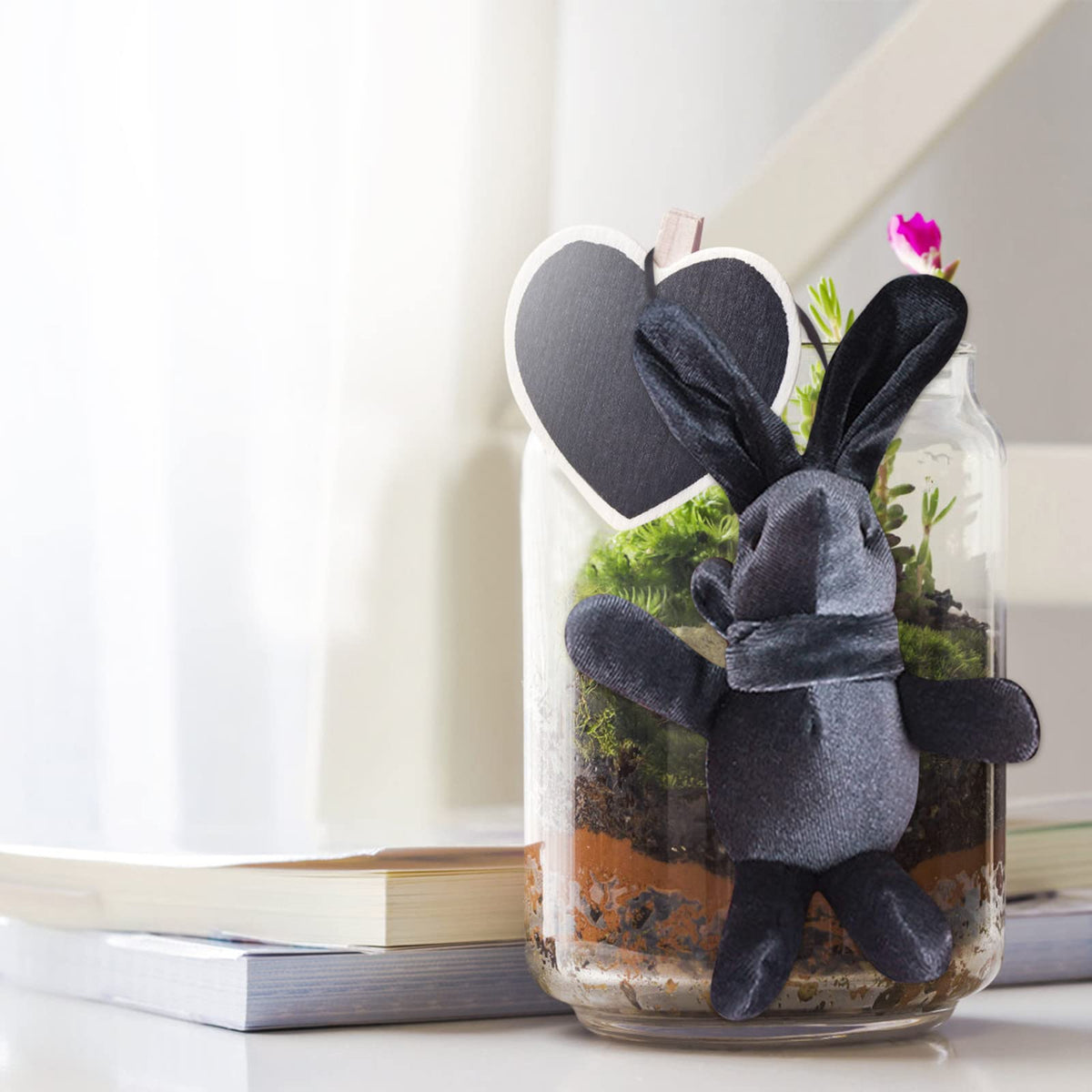 Ball Garland Glass Plush Rabbit Gift Rabbit Doll Decoration Pendant Easter Decoration Hangs Mini Valentine Gnomes (Dark Gray by Cakina – Glass