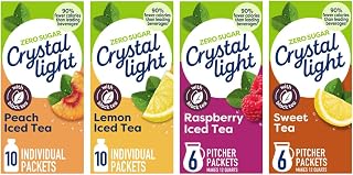 Crystal Light Drink Mix - Iced Tea Collection (Variety Pack) | Sweet Tea, Lemon Iced Tea, Peach Iced Tea & Raspberry Iced Tea (1.6 oz)