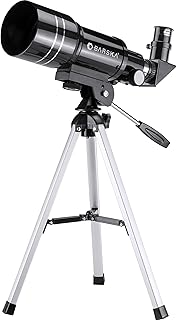 Barska Starwatcher Astronomical Refractors Telescope for Beginner Adults, Students, and Enthusiasts with Aluminum Tripod - 225 Power Tabletop
