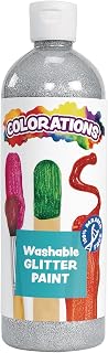 Colorations Paraben-Free Washable Glitter Paint for Kids, Silver