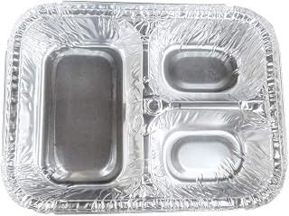 Handi-Foil 3-Compartment Aluminum Foil Take-Out Meal Pan w/Board Lid Combo (Pack of 50)