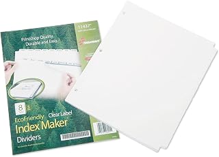 AbilityOne Index Divider Makers, 8-Tab, 5 Set Pack, White 7530-01-600-6982: Package, 8 Item(s)