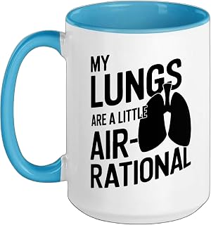 Air-Rational - Lung Cancer Awareness Ceramic Mug, Blue/White, 15oz