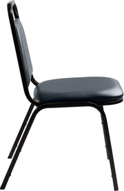 (4 Pack) NPS Vinyl Upholstered Stack Chair by National Public Seating – 17.5 x 22 x 32 inches, Vinyl, Midnight Blue, Pack of 4, Model 9104-B-CN