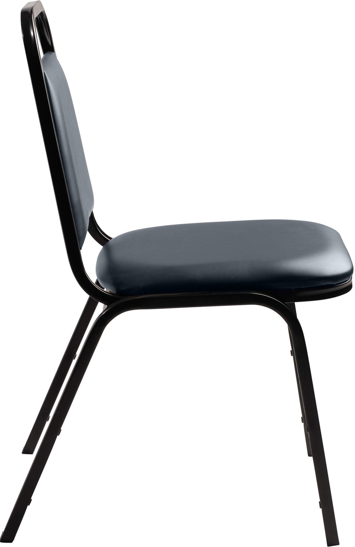 (4 Pack) NPS Vinyl Upholstered Stack Chair by National Public Seating – 17.5 x 22 x 32 inches, Vinyl, Midnight Blue, Pack of 4, Model 9104-B-CN