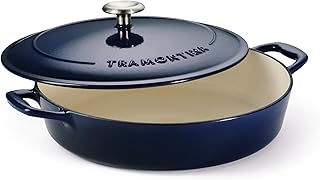 Tramontina Bestow Enameled Cast Iron 4-Qt Braiser Pan with Lid, Blue