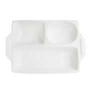Rectangle 3 Section Server by American Atelier – Large, Porcelain, White, Model 6217-SVR13