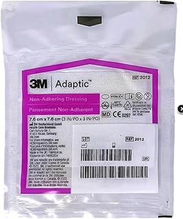 3M Adaptic Non-Adhering Dressing, 7.6 cm x 7.6 cm, Box of 50