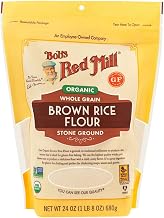 Bob's Red Mill Flour Brown Rice, Whole Grain Organic, 24 Ounce (Pack of 4)
