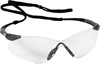 KLEENGUARD Nemesis VL Safety Glasses (20470), Sporty Frameless Design, UV Protection, Scratch Resistant, Clear with Gunmetal Temples (Pack of 12)