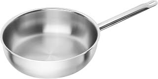 ZWILLING Pro High Frying Pan with Handle 28 cm, Suitable for Induction Cookers, 18/10 Stainless Steel, Silver