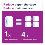 Advanced Mini-Jumbo Roll Bath Tissue by Tork – 12 Count (Pack of 1), wood, White, Model 12024402