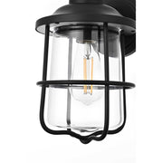 Huxley One Light Outdoor Wall Sconce Black by Lighting Design – 8", Iron, Black, Model OD808W12BK