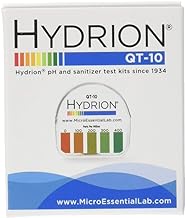 Micro Essential Laboratory QT-10 Plastic Hydrion Low Range Quat Check Test Paper Dispenser, Single Roll, Food Service Test Strips, 0 - 400ppm