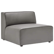 Mingle Vegan Leather Sectional Sofa Armless Chair in Gray by Modway – Armless Chair, Polyvinyl Chloride, Grey, Model EEI-4623-GRY