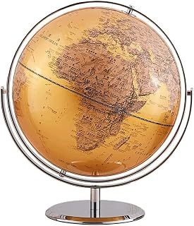 POCHY Practical Globe 12 Inch Geographic Globes 720° Rotation World Globe Metal Stand Bilingual Educational Globes for Home Office Decoration Beautifully Decor