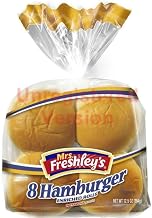 Mrs Freshleys 3 3/4 inch Hamburger Bun, 12 Ounce -- 8 per case.
