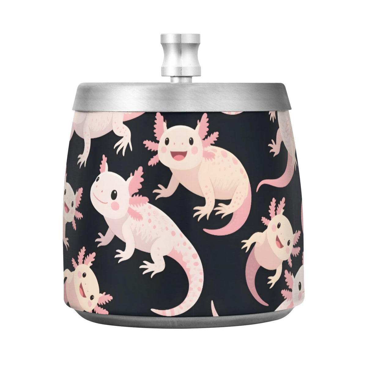 Axolotl Pattern Splash Ashtray with Lid by ALAZA – Stainless Steel, C2999, Model g541061958p1082c1149s2657