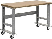 Global Industrial Mobile Adjustable Height Workbench with C-Channel Leg,