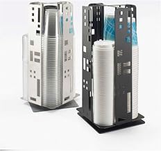 Cal-Mil 1615-55 Squared Revolving Cup/Lid Dispenser, 16.25" Height, 8.25" Width, 8.25" Length, Stainless